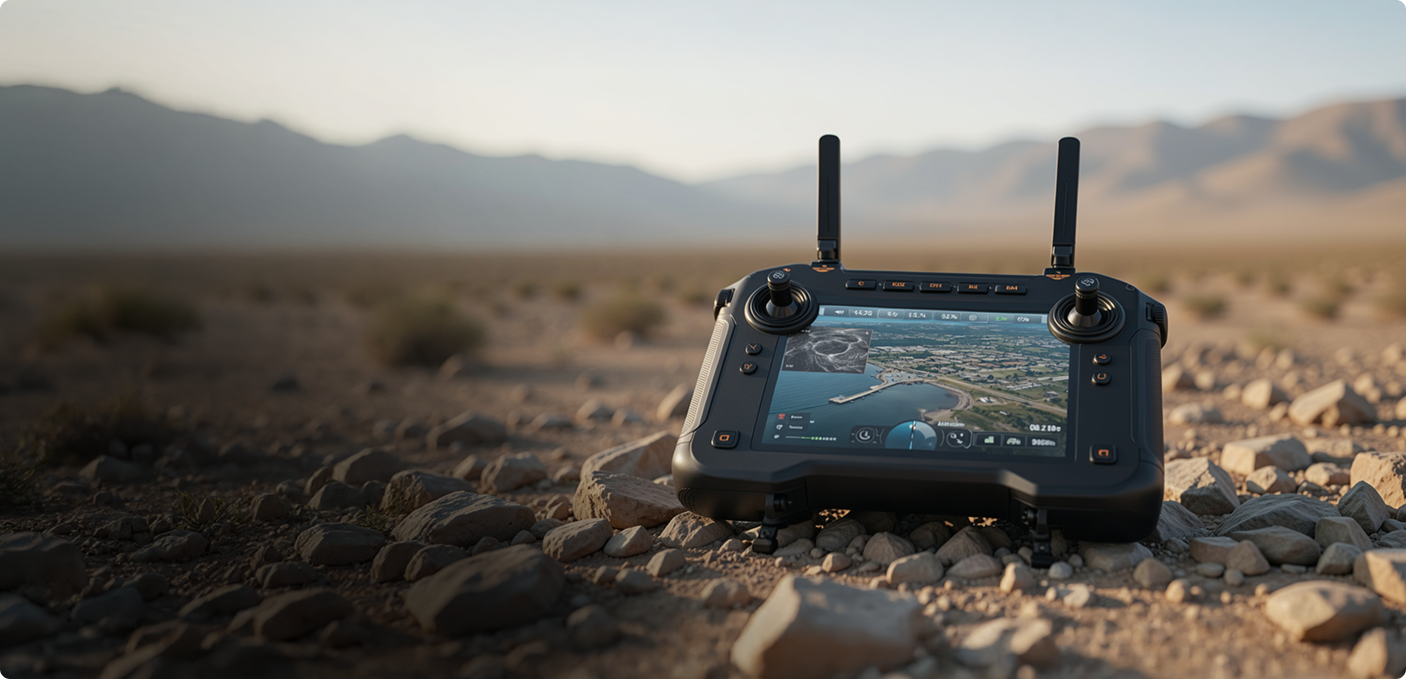 UQSD-GCS30 ground control system in field terrain